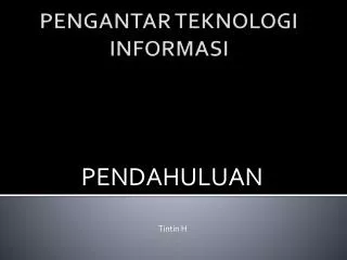pendahuluan tintin h