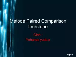 metode paired comparison thurstone