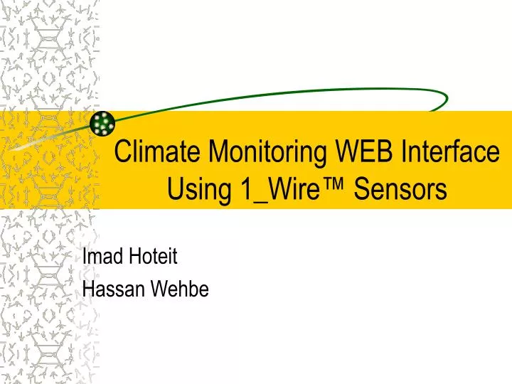 climate monitoring web interface using 1 wire sensors