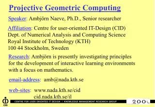 Projective Geometric Computing