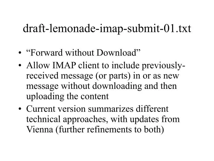 draft lemonade imap submit 01 txt