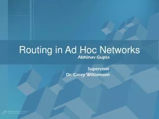 Routing in Ad Hoc Networks