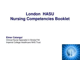 London HASU Nursing Competencies Booklet