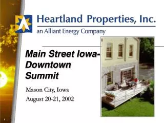 Main Street Iowa-Downtown Summit