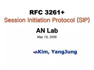 RFC 3261+ Session Initiation Protocol (SIP)