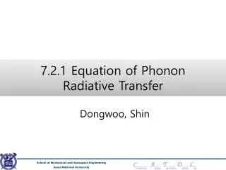 7.2.1 Equation of Phonon Radiative Transfer