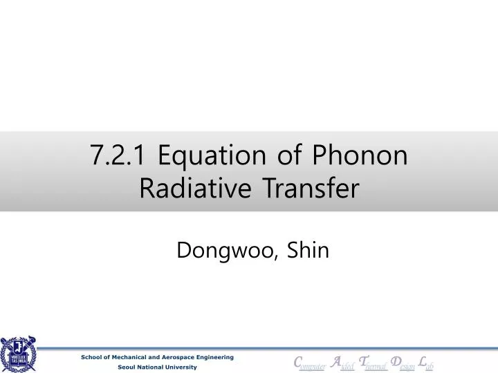 7 2 1 equation of phonon radiative transfer