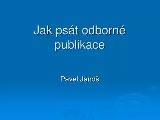 jak ps t odborn publikace