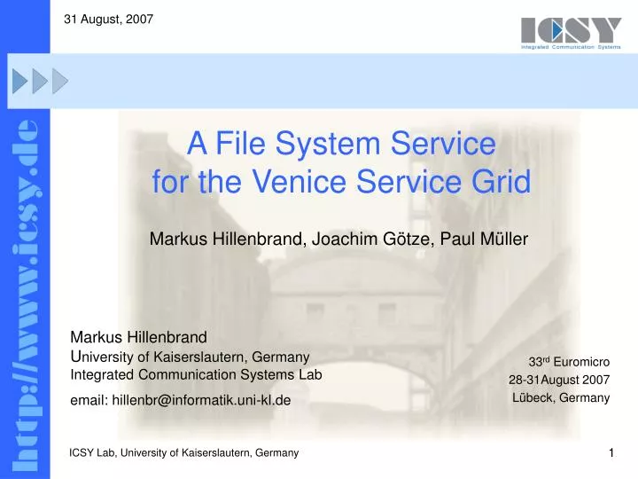 a file system service for the venice service grid