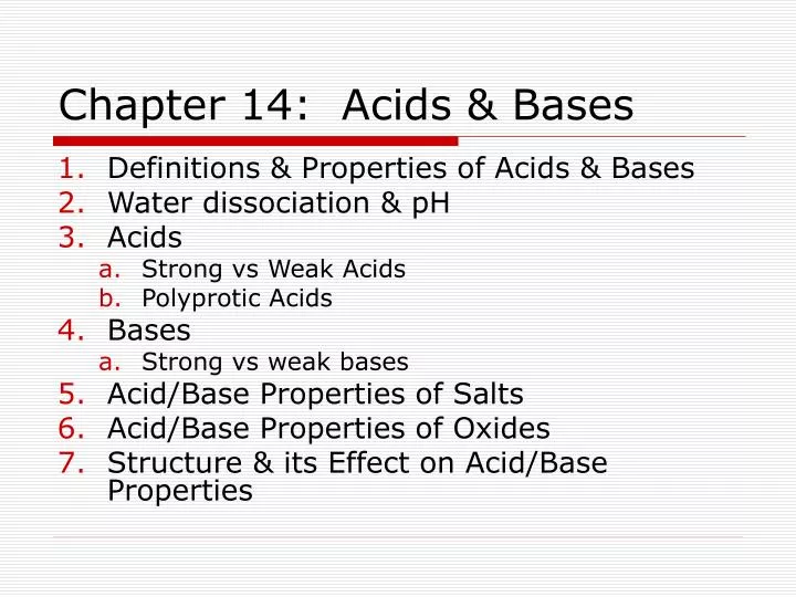 chapter 14 acids bases