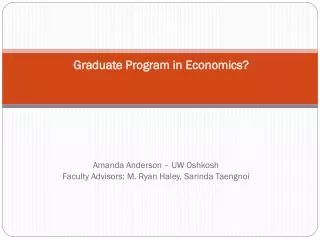 Graduate Program in Economics?