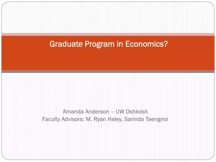 graduate program in economics