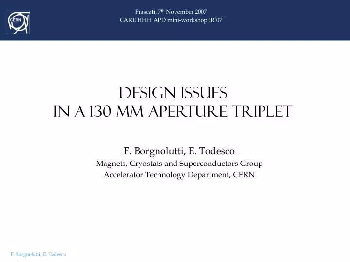 design issues in a 130 mm aperture triplet