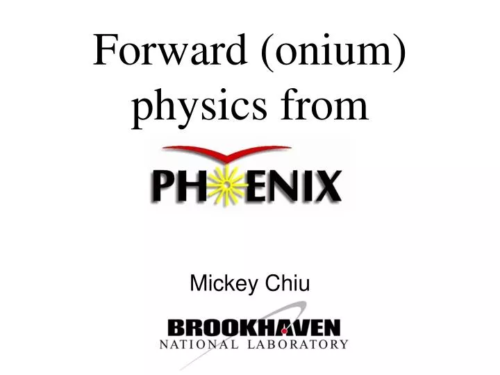 forward onium physics from phenix