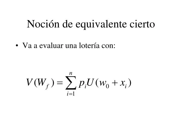 noci n de equivalente cierto