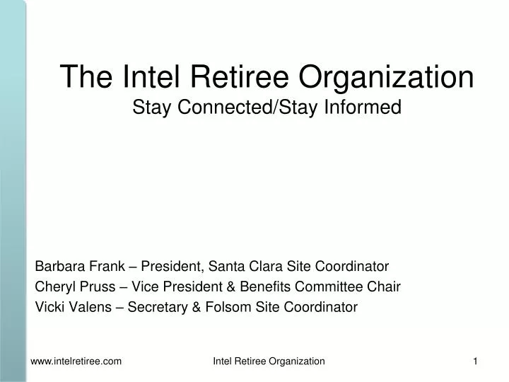 the intel retiree organization stay connected stay informed