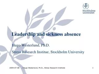 Leadership and sickness absence