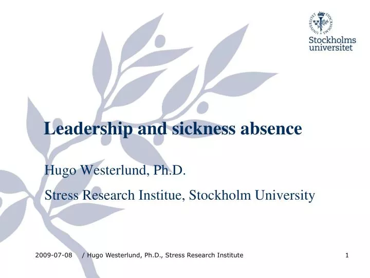 leadership and sickness absence
