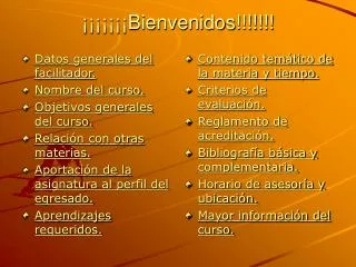 bienvenidos