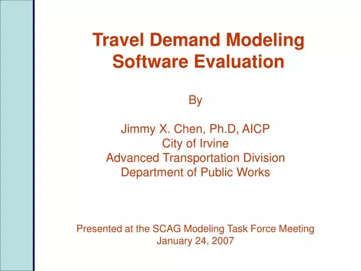 travel demand modeling software evaluation