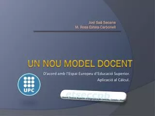 d acord amb l espai europeu d educaci superior aplicaci al c lcul