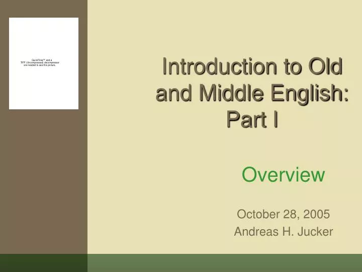 introduction to old and middle english part i