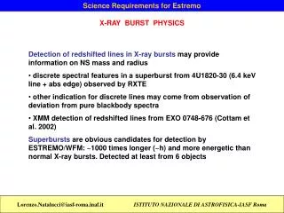 Science Requirements for Estremo