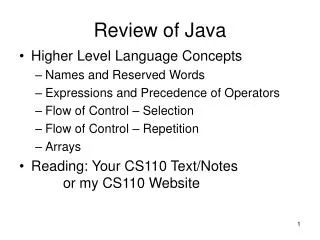 Review of Java