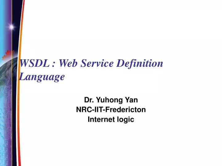 wsdl web service definition language