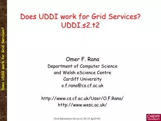 Does UDDI work for Grid Services? UDDI.s2.t2