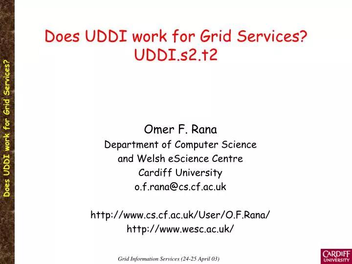 does uddi work for grid services uddi s2 t2