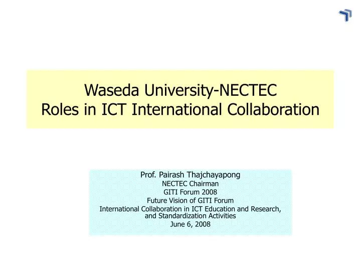 waseda university nectec roles in ict international collaboration