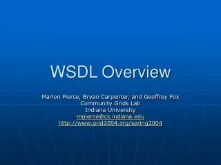 WSDL Overview
