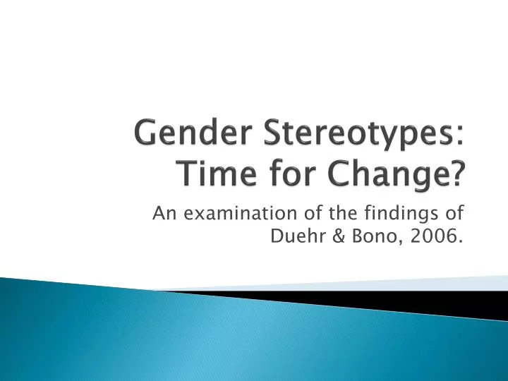 gender stereotypes time for change