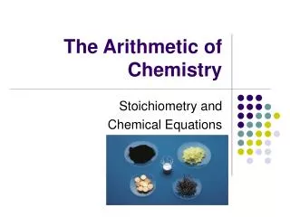 the arithmetic of chemistry