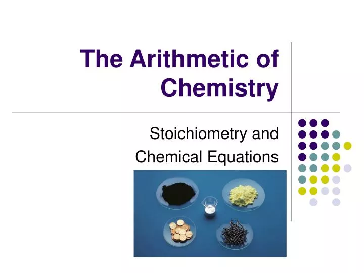the arithmetic of chemistry