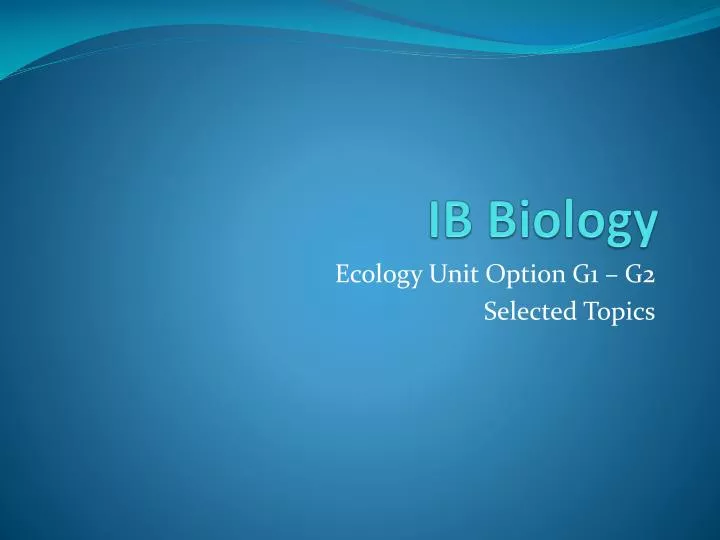 ib biology