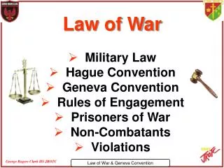 Law of War Military Law Hague Convention Geneva Convention Rules of Engagement