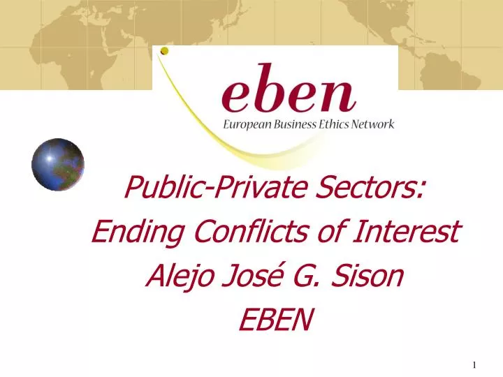 public private sectors ending conflicts of interest alejo jos g sison eben