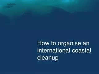 How to organise an international coastal cleanup