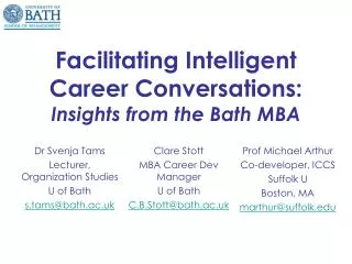 Facilitating Intelligent Career Conversations: Insights from the Bath MBA