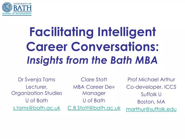 facilitating intelligent career conversations insights from the bath mba