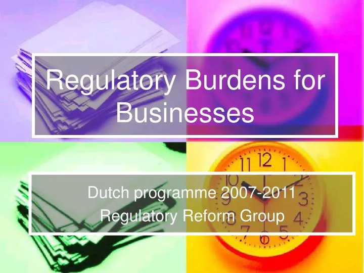 regulatory burdens for businesses