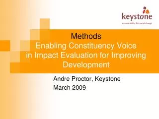 Methods Enabling Constituency Voice in Impact Evaluation for Improving Development
