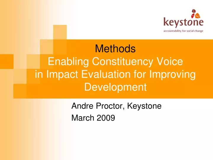 methods enabling constituency voice in impact evaluation for improving development