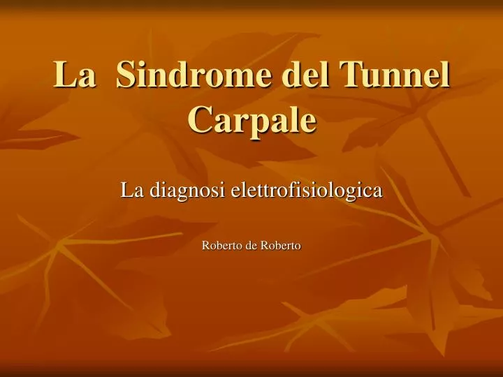 la sindrome del tunnel carpale
