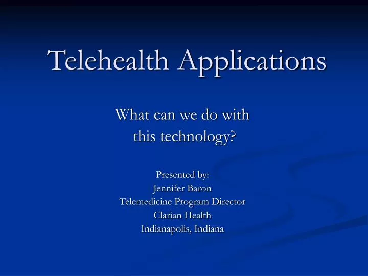 telehealth applications