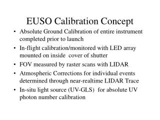 EUSO Calibration Concept