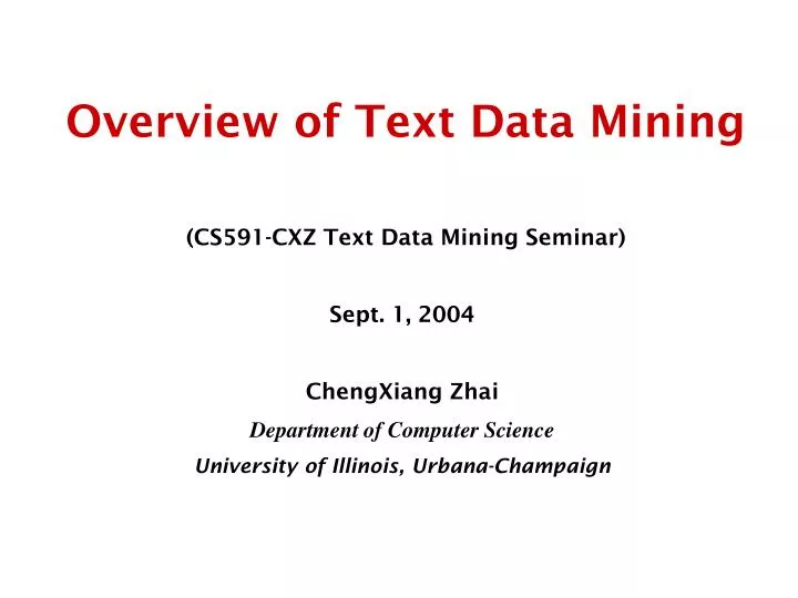 overview of text data mining