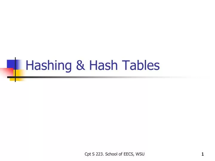 hashing hash tables